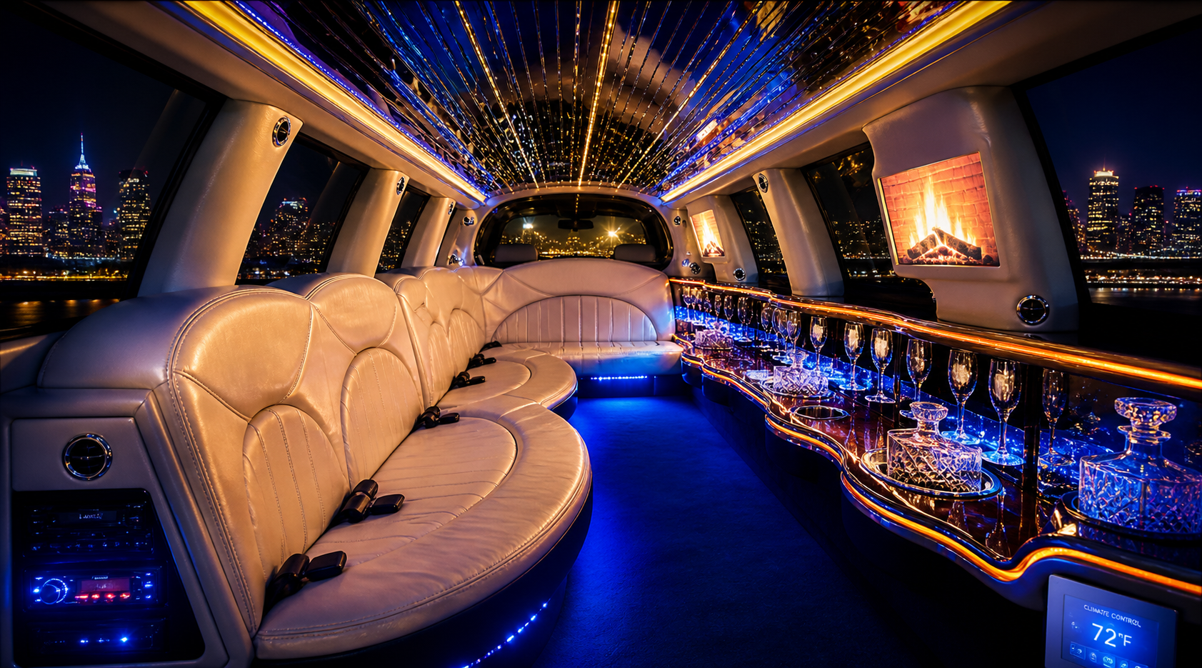 Luxury limousine at sunset in Vernal Utah