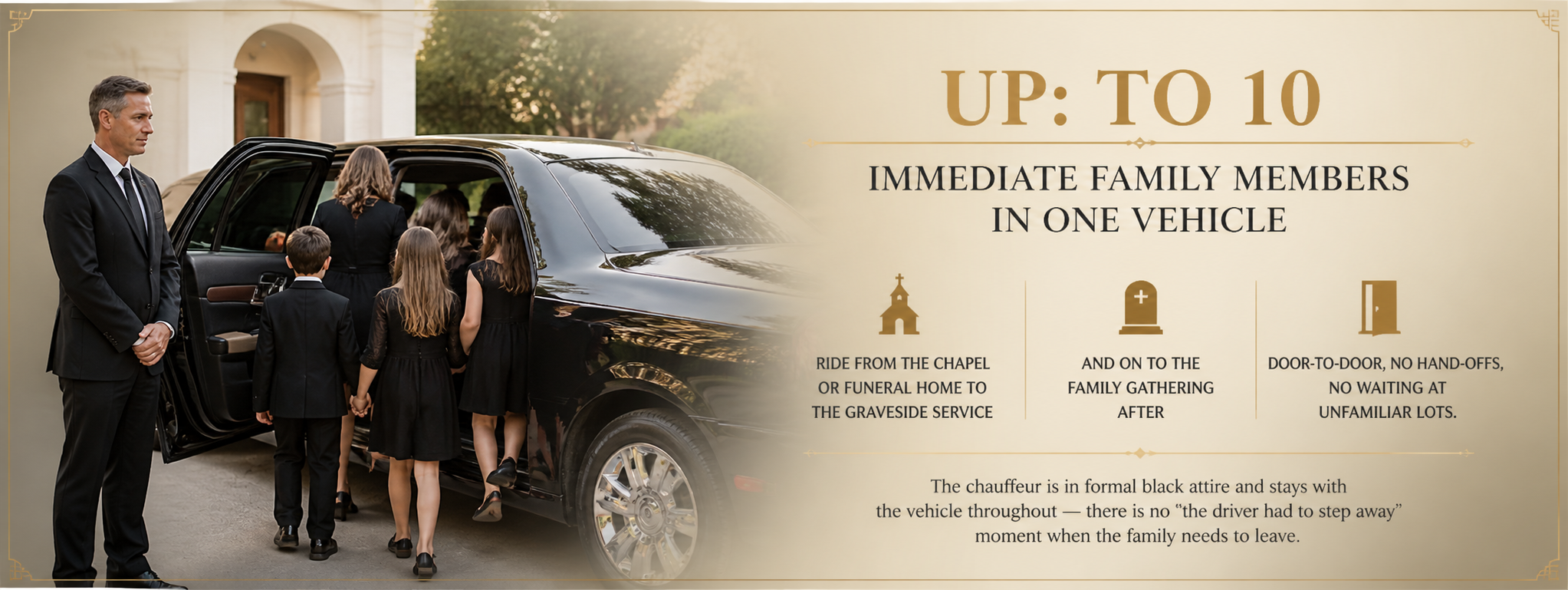 Black limousine for funeral service in Vernal