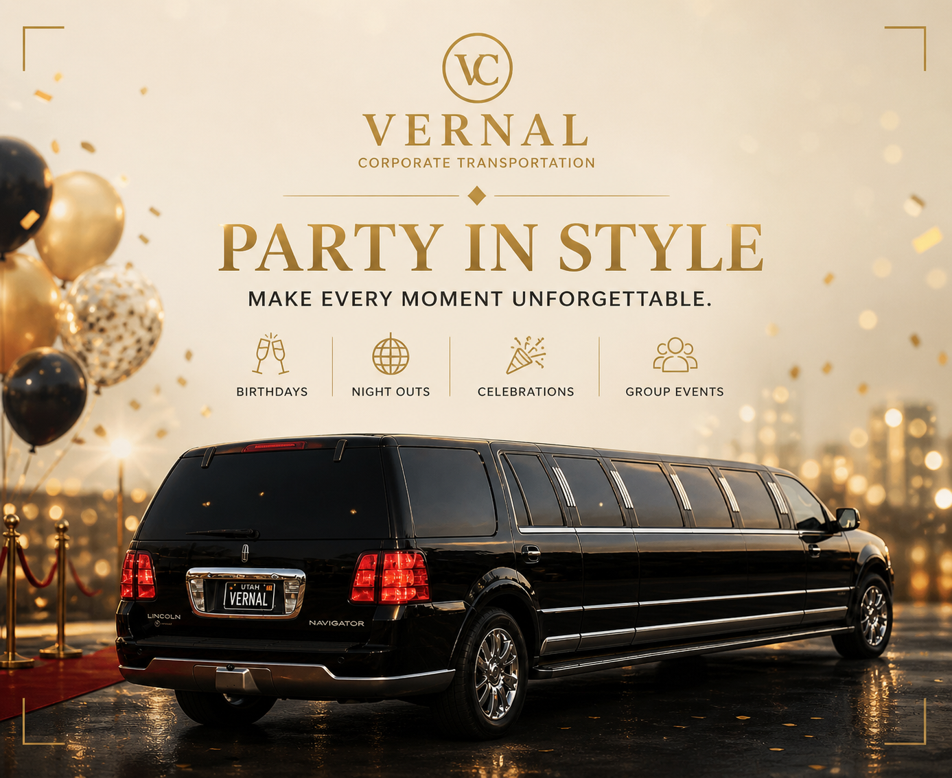 Bachelorette party boarding limousine